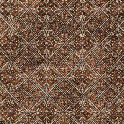 8' X 10' Red And Rust Geometric Washable Indoor Outdoor Area Rug HomeRoots