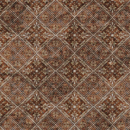 9' X 12' Red And Rust Geometric Washable Indoor Outdoor Area Rug HomeRoots