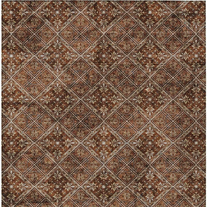 9' X 12' Red And Rust Geometric Washable Indoor Outdoor Area Rug HomeRoots