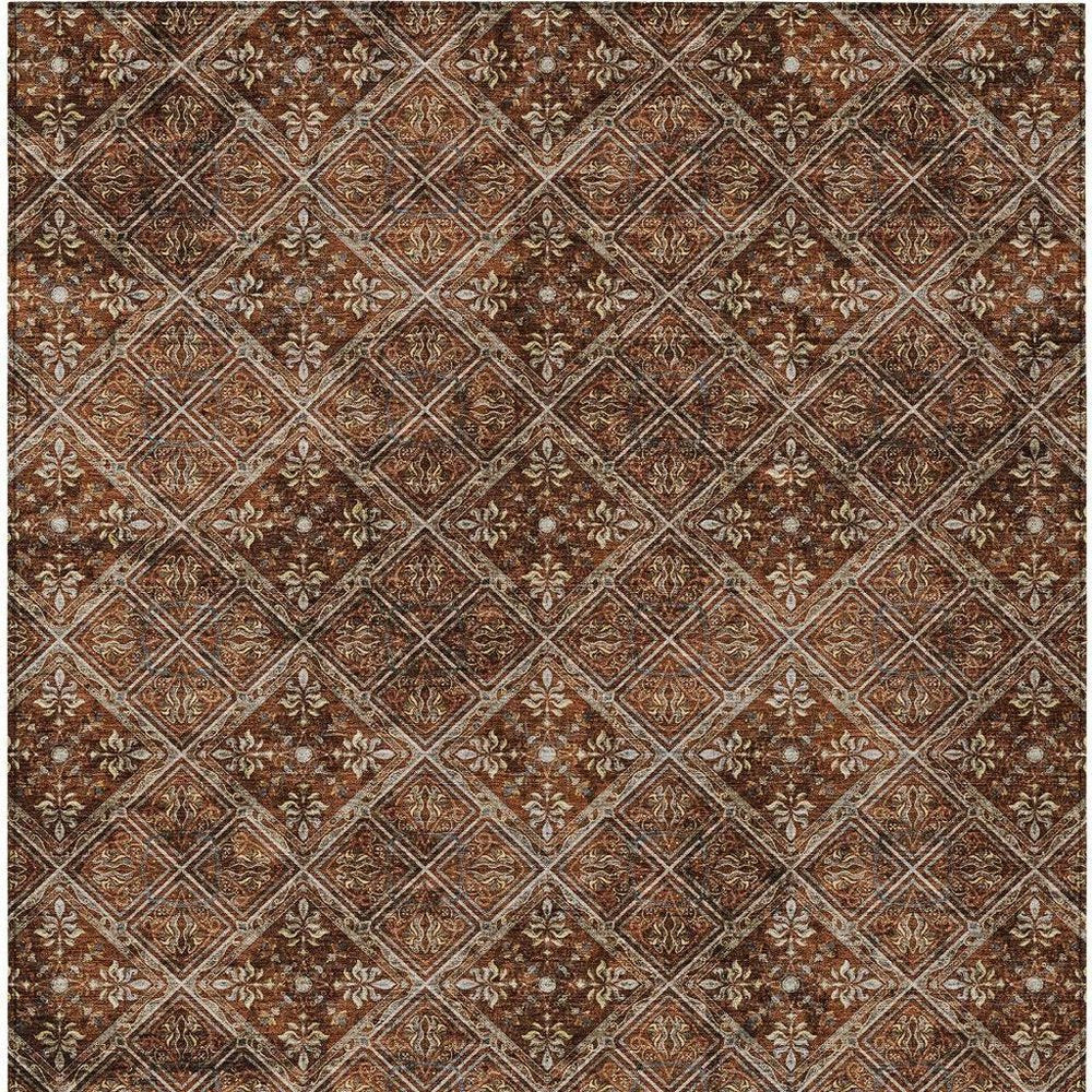 9' X 12' Red And Rust Geometric Washable Indoor Outdoor Area Rug HomeRoots