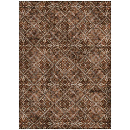 9' X 12' Red And Rust Geometric Washable Indoor Outdoor Area Rug HomeRoots