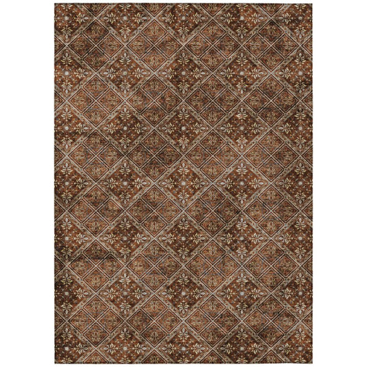 9' X 12' Red And Rust Geometric Washable Indoor Outdoor Area Rug HomeRoots