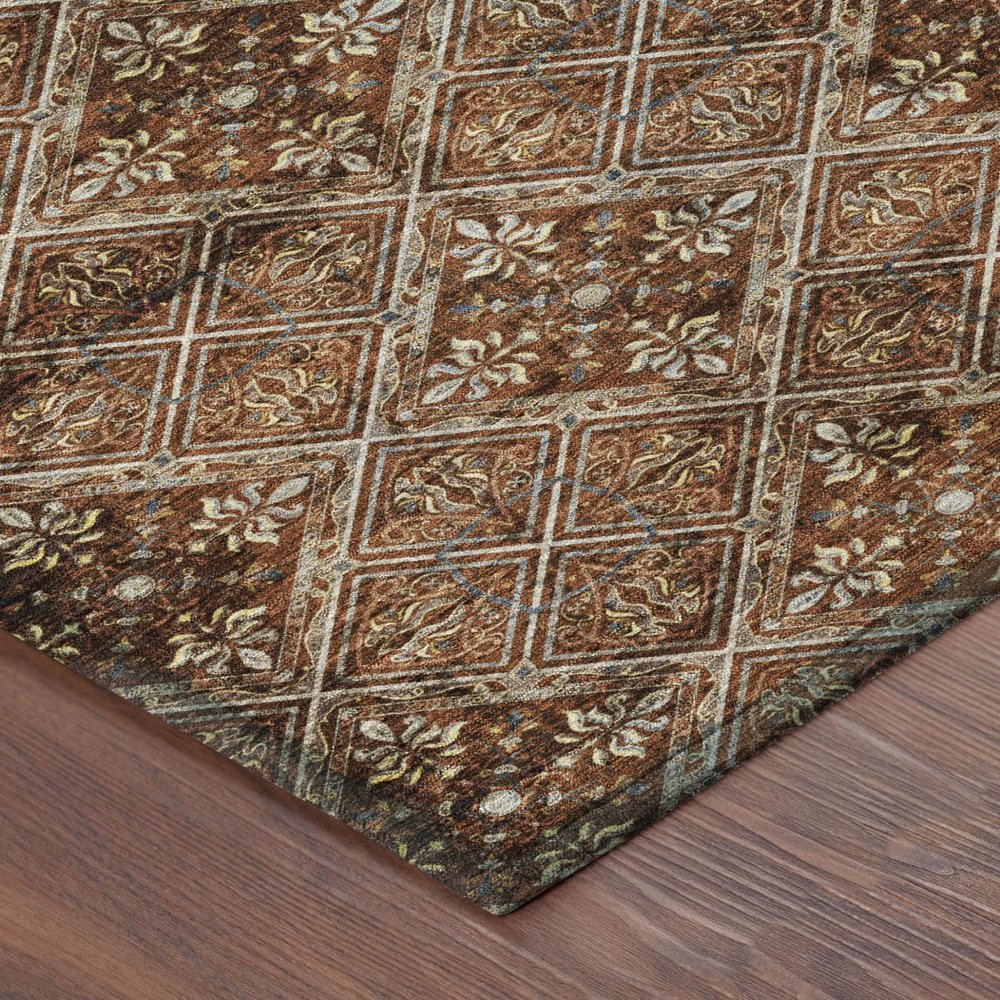 9' X 12' Red And Rust Geometric Washable Indoor Outdoor Area Rug HomeRoots