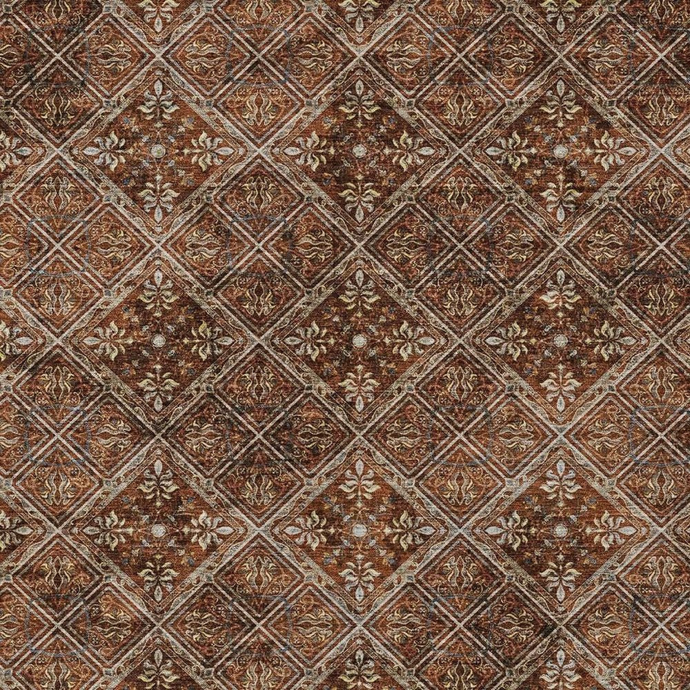 10' X 14' Red And Rust Geometric Washable Indoor Outdoor Area Rug HomeRoots