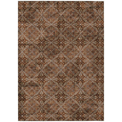 10' X 14' Red And Rust Geometric Washable Indoor Outdoor Area Rug HomeRoots