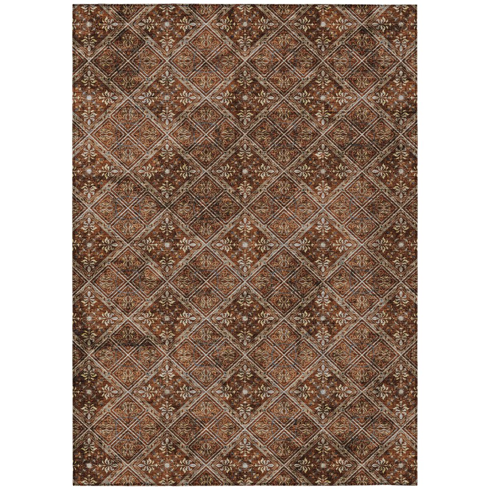 10' X 14' Red And Rust Geometric Washable Indoor Outdoor Area Rug HomeRoots