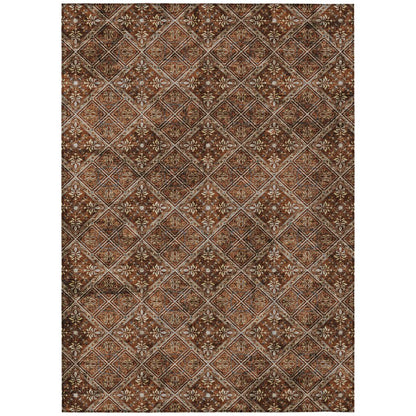 10' X 14' Red And Rust Geometric Washable Indoor Outdoor Area Rug HomeRoots