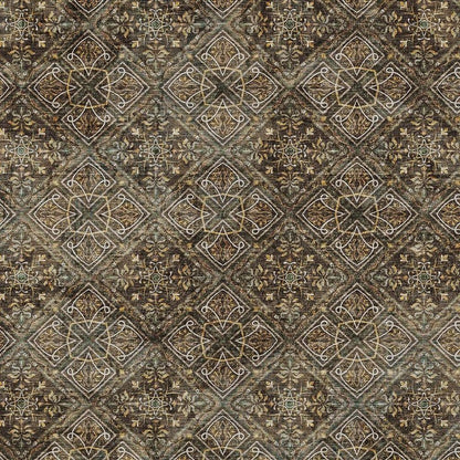 3' X 5' Chocolate And Gray Geometric Washable Indoor Outdoor Area Rug HomeRoots