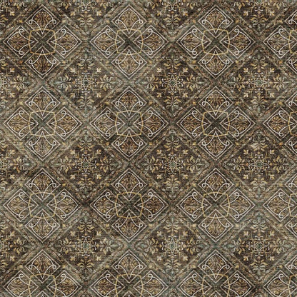 5' X 8' Chocolate And Gray Geometric Washable Indoor Outdoor Area Rug HomeRoots