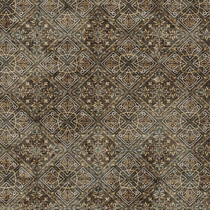9' X 12' Chocolate And Gray Geometric Washable Indoor Outdoor Area Rug HomeRoots
