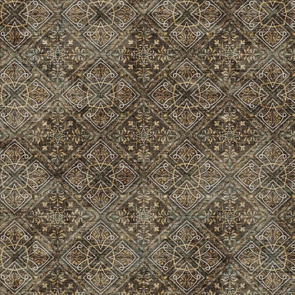 10' X 14' Chocolate And Gray Geometric Washable Indoor Outdoor Area Rug HomeRoots