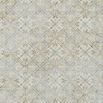 3' X 5' Ivory And Blue Geometric Washable Indoor Outdoor Area Rug HomeRoots