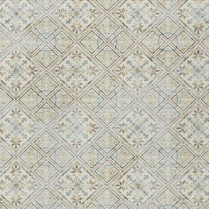 8' X 10' Ivory And Blue Geometric Washable Indoor Outdoor Area Rug HomeRoots
