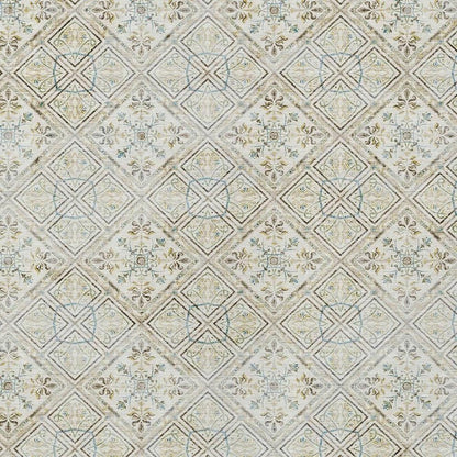 9' X 12' Ivory And Blue Geometric Washable Indoor Outdoor Area Rug HomeRoots