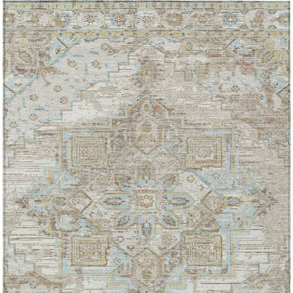 10' X 14' Ivory And Orange Oriental Washable Indoor Outdoor Area Rug HomeRoots