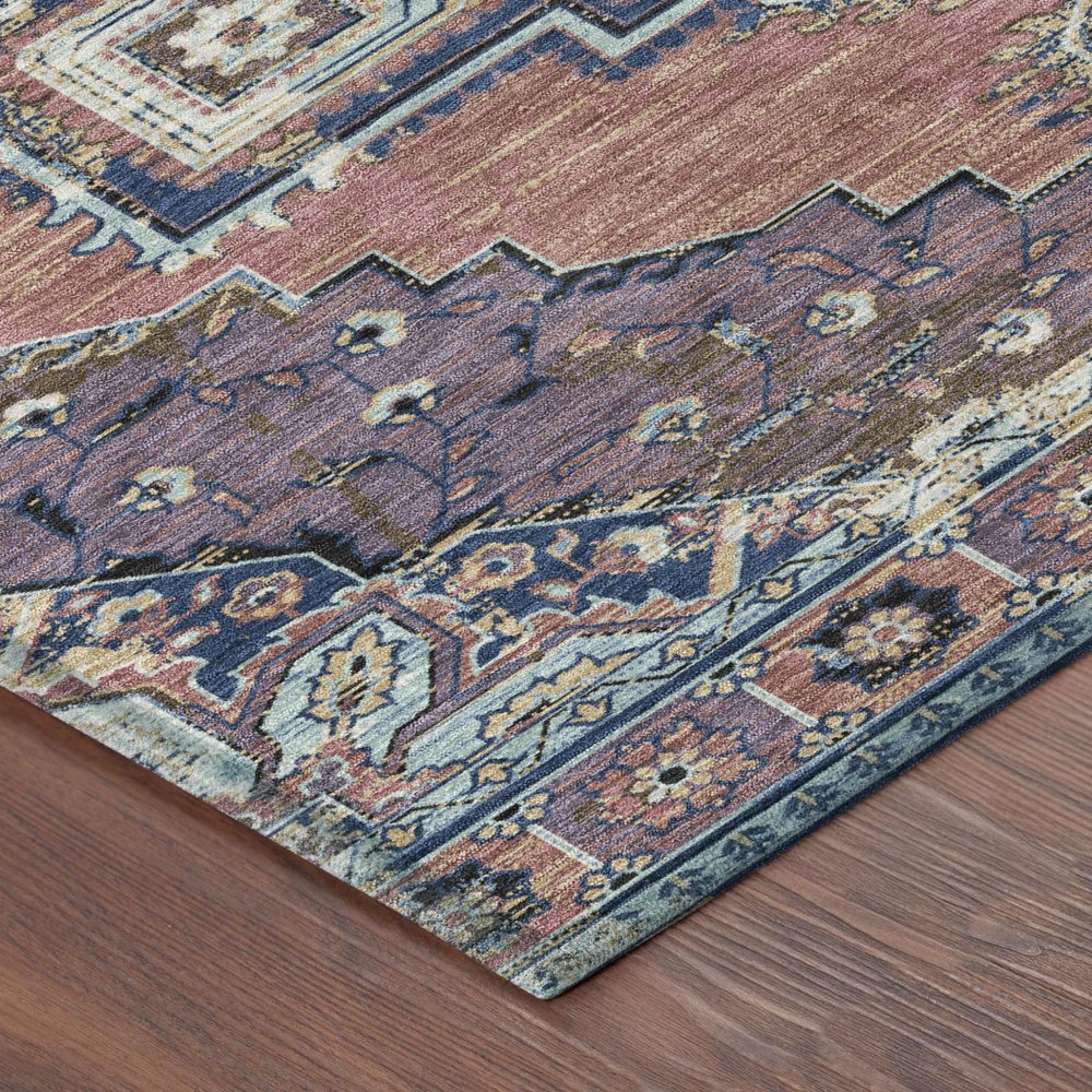 8' X 10' Merlot And Gold Oriental Washable Indoor Outdoor Area Rug HomeRoots