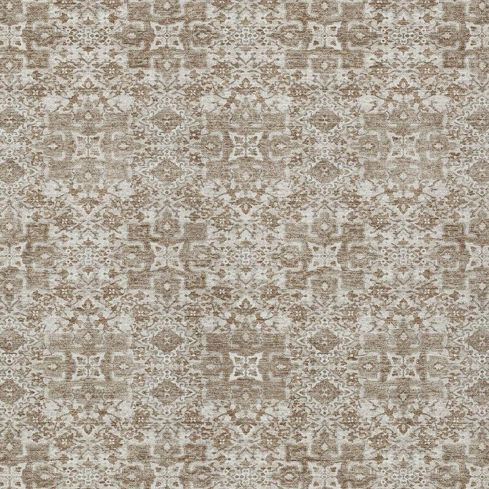 3' X 5' Beige And Khaki Oriental Washable Indoor Outdoor Area Rug — view 6