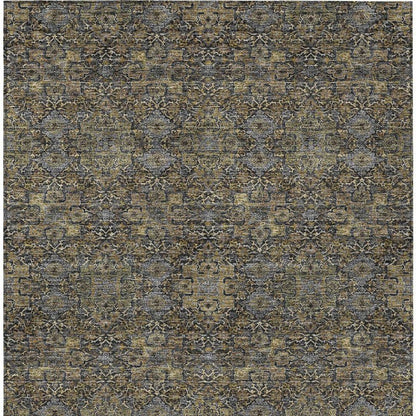3' X 5' Black And Brown Oriental Washable Indoor Outdoor Area Rug HomeRoots