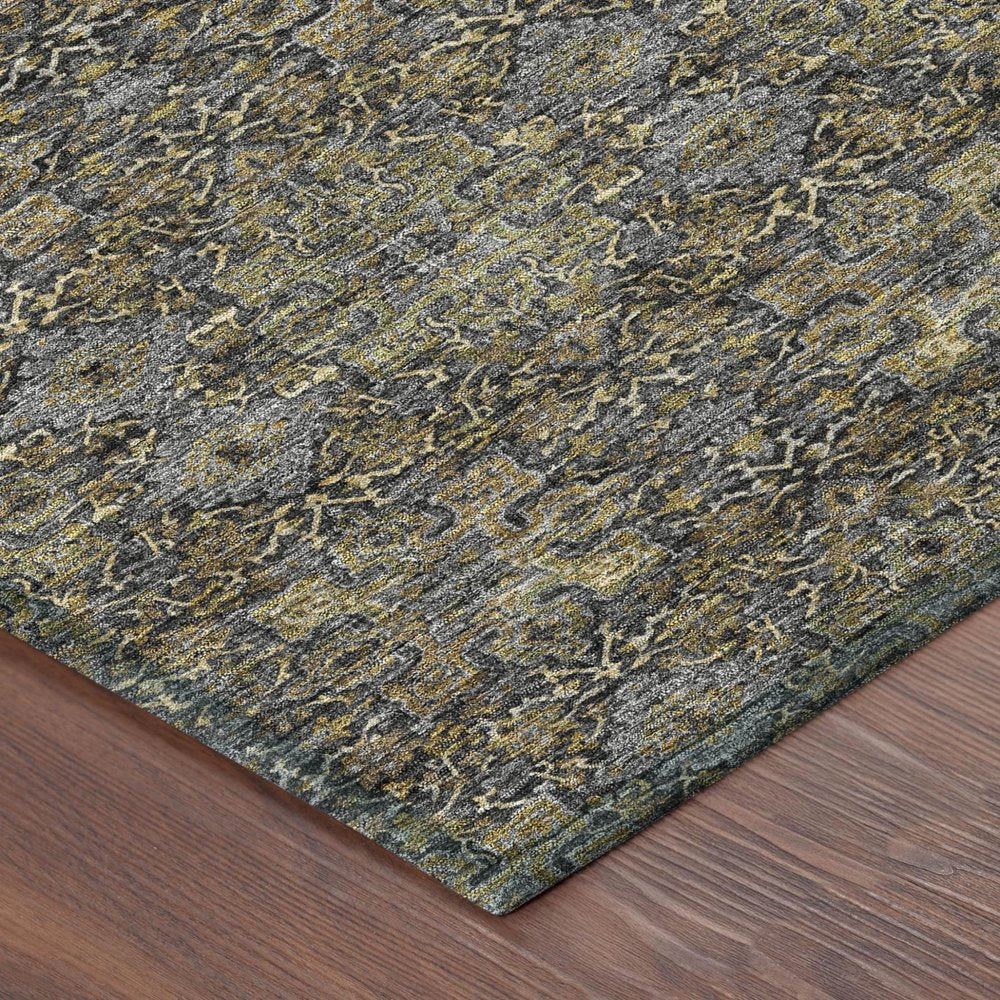 3' X 5' Black And Brown Oriental Washable Indoor Outdoor Area Rug HomeRoots