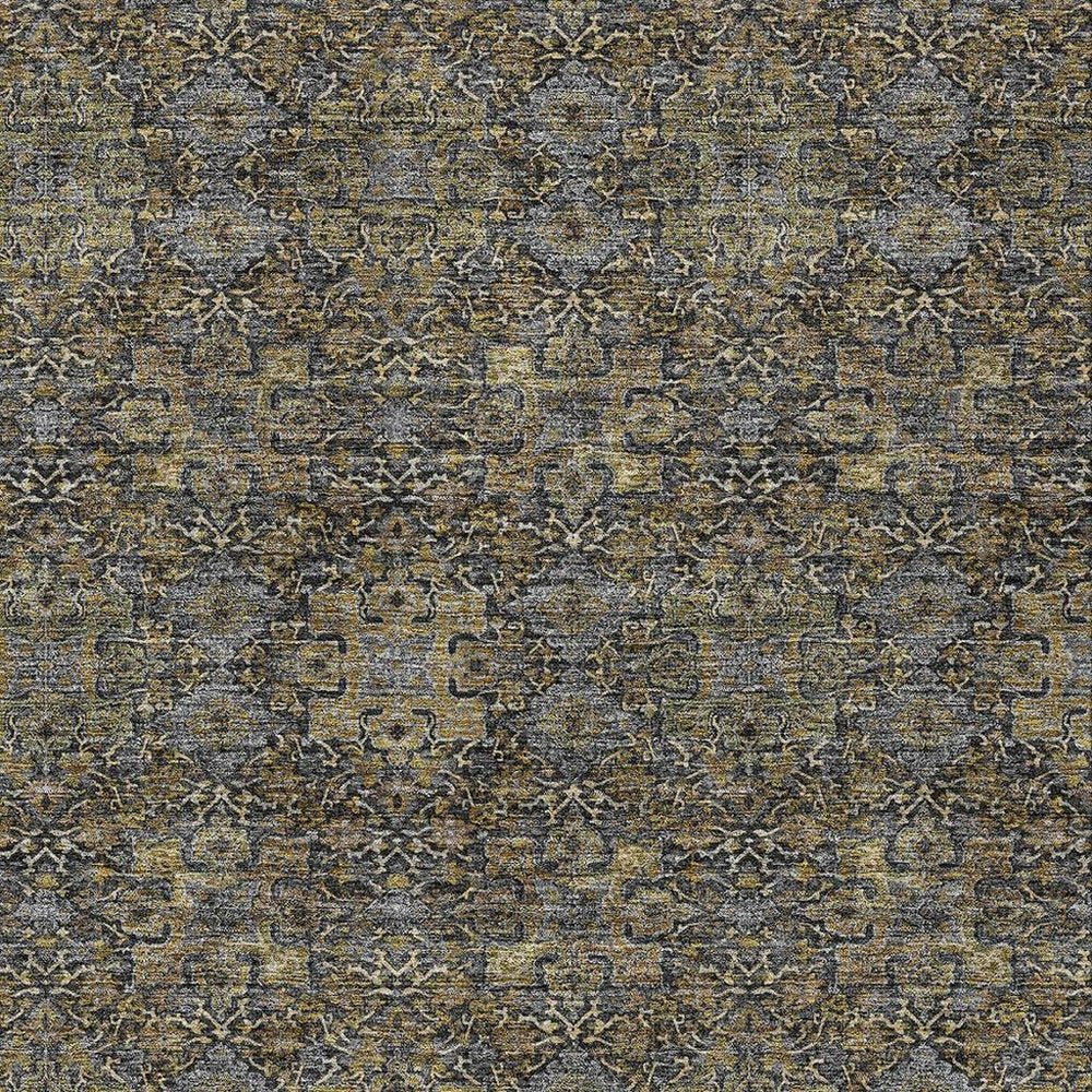 3' X 5' Black And Brown Oriental Washable Indoor Outdoor Area Rug HomeRoots