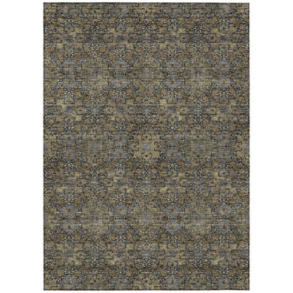 5' X 8' Black And Brown Oriental Washable Indoor Outdoor Area Rug HomeRoots