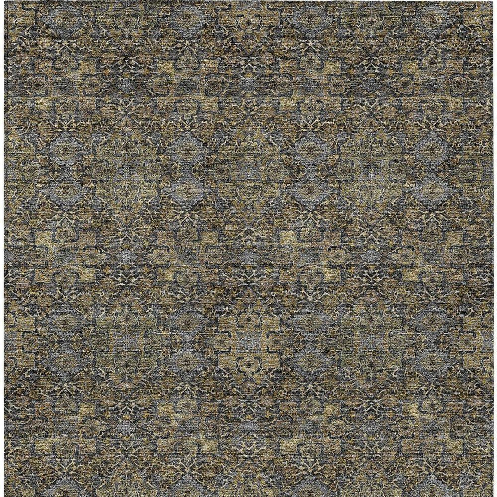 8' X 10' Black And Brown Oriental Washable Indoor Outdoor Area Rug HomeRoots
