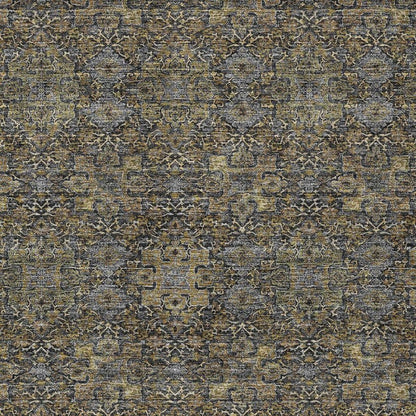 9' X 12' Black And Brown Oriental Washable Indoor Outdoor Area Rug HomeRoots