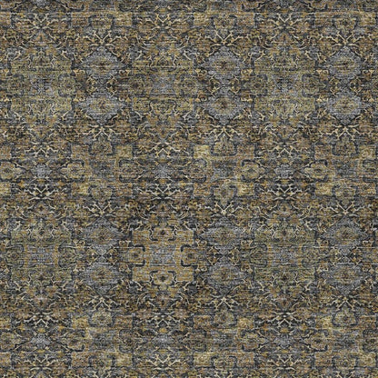 10' X 14' Black And Brown Oriental Washable Indoor Outdoor Area Rug HomeRoots