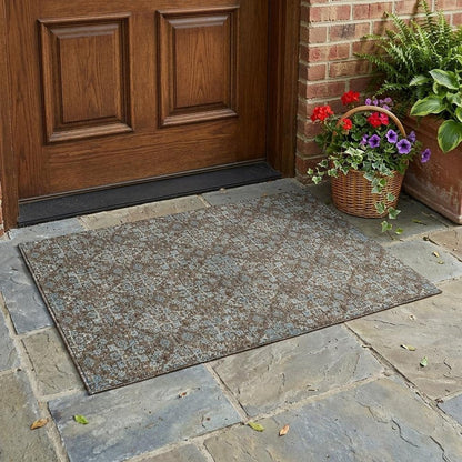 3' X 5' Chocolate And Pearl Oriental Washable Indoor Outdoor Area Rug HomeRoots
