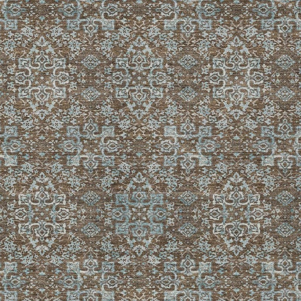 8' X 10' Chocolate And Pearl Oriental Washable Indoor Outdoor Area Rug HomeRoots