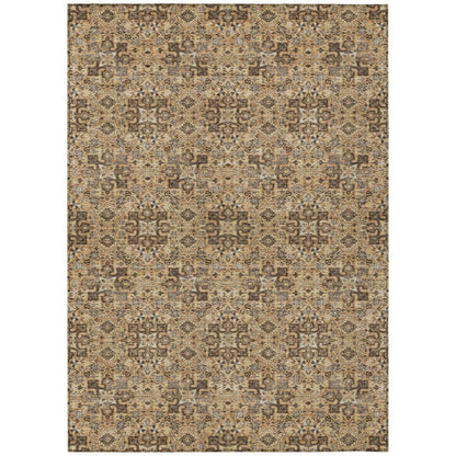 9' X 12' Copper And Green Oriental Washable Indoor Outdoor Area Rug HomeRoots