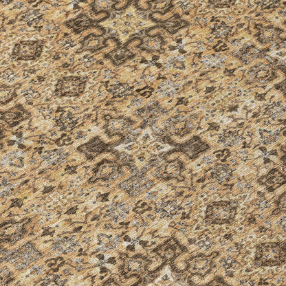 9' X 12' Copper And Green Oriental Washable Indoor Outdoor Area Rug HomeRoots