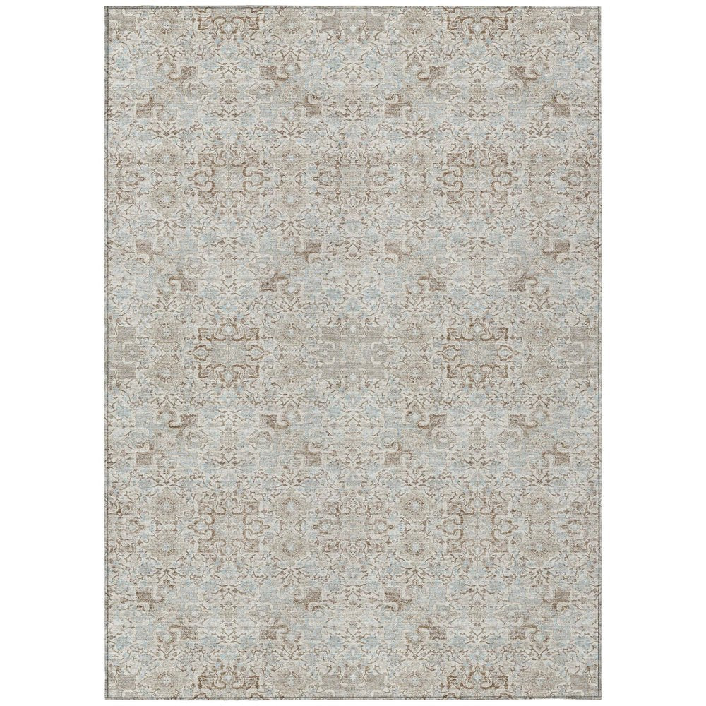3' X 5' Ivory And Gray Oriental Washable Indoor Outdoor Area Rug HomeRoots