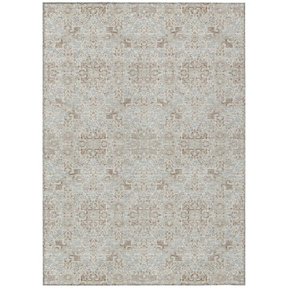 5' X 8' Ivory And Gray Oriental Washable Indoor Outdoor Area Rug HomeRoots
