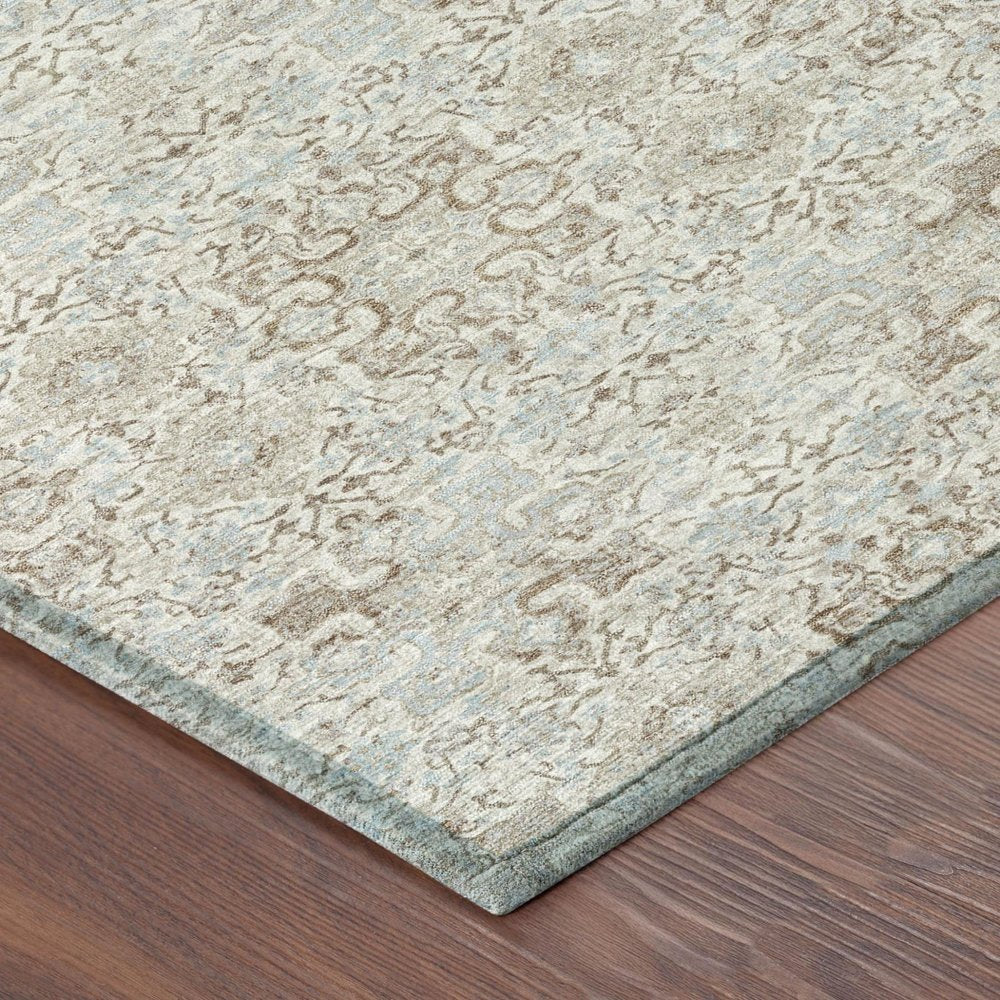 9' X 12' Ivory And Gray Oriental Washable Indoor Outdoor Area Rug — view 2