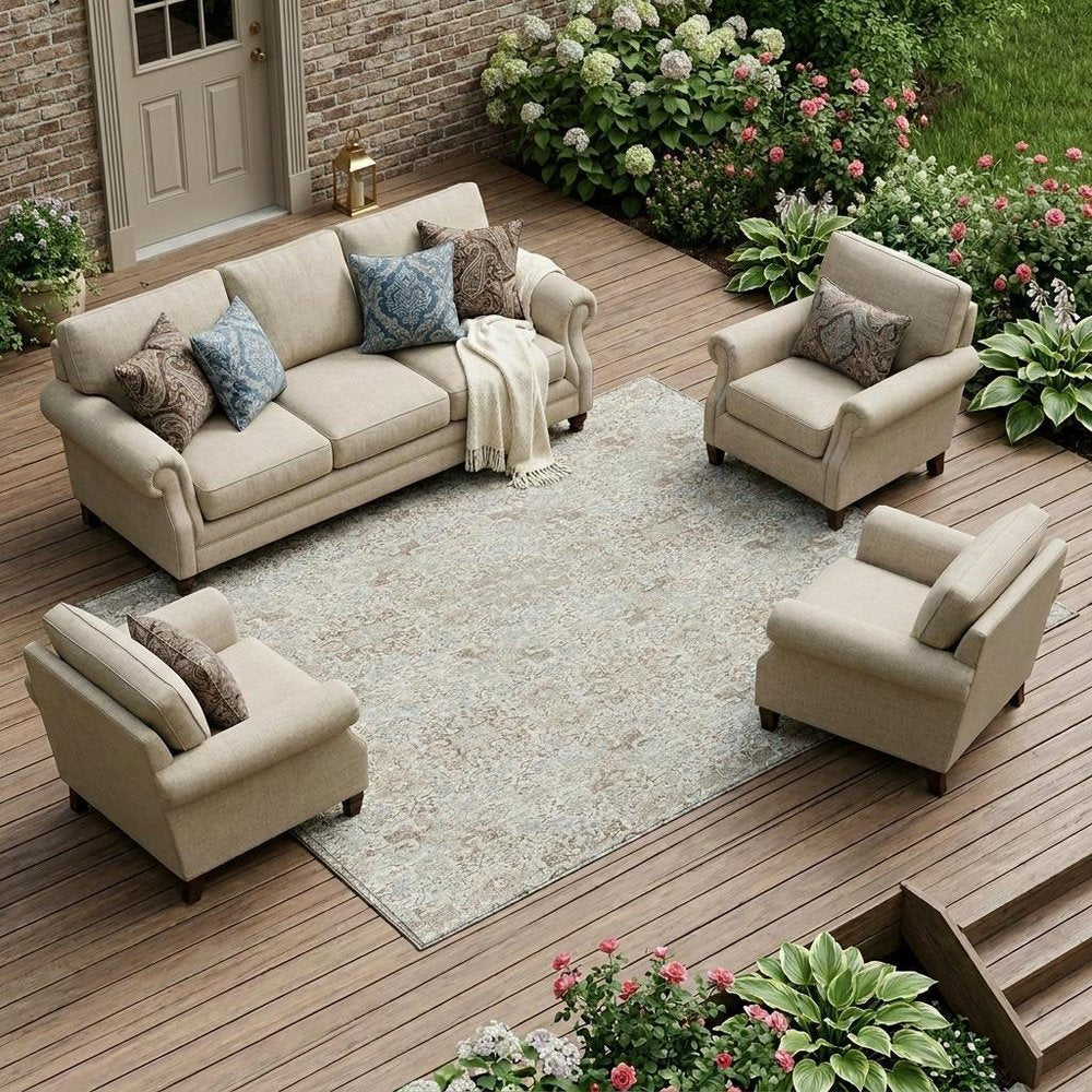 9' X 12' Ivory And Gray Oriental Washable Indoor Outdoor Area Rug HomeRoots
