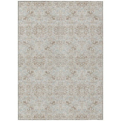 10' X 14' Ivory And Gray Oriental Washable Indoor Outdoor Area Rug HomeRoots