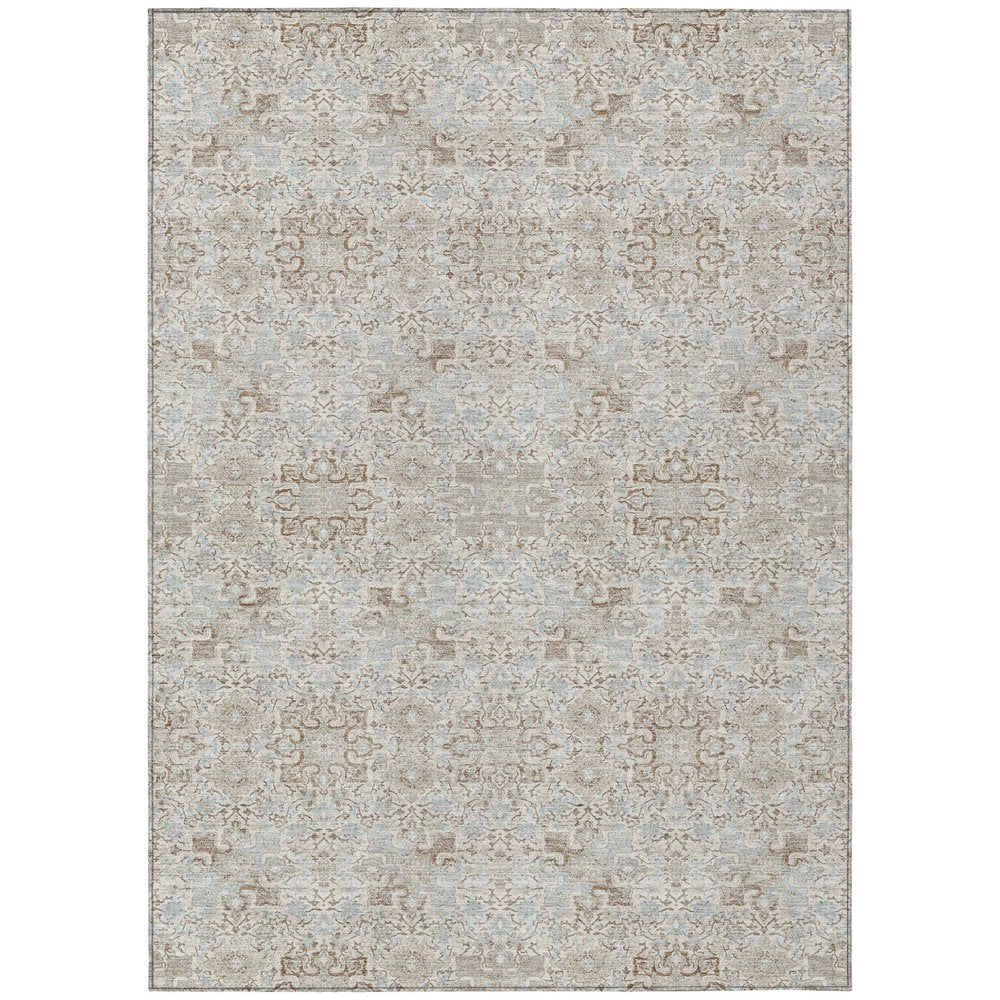 10' X 14' Ivory And Gray Oriental Washable Indoor Outdoor Area Rug HomeRoots