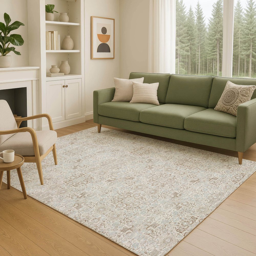 10' X 14' Ivory And Gray Oriental Washable Indoor Outdoor Area Rug HomeRoots