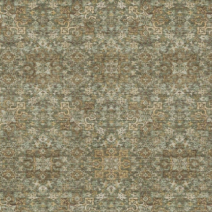 3' X 5' Olive Green And Ivory Oriental Washable Indoor Outdoor Area Rug HomeRoots