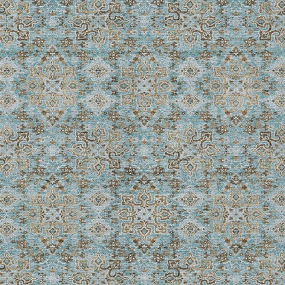 5' X 8' Teal Blue And Blue Oriental Washable Indoor Outdoor Area Rug HomeRoots