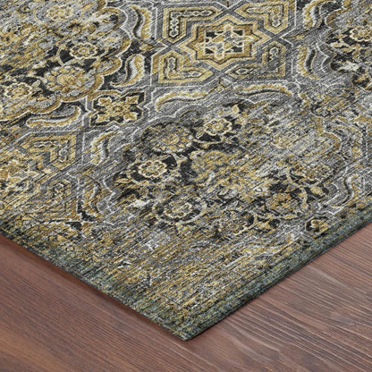 3' X 5' Black And Coffee Floral Washable Indoor Outdoor Area Rug HomeRoots