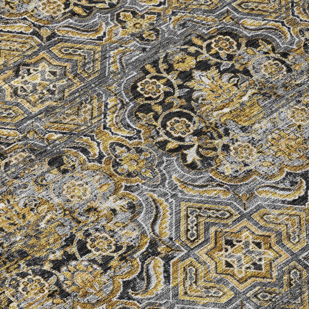 3' X 5' Black And Coffee Floral Washable Indoor Outdoor Area Rug HomeRoots