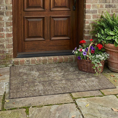 3' X 5' Chocolate And Brown Floral Washable Indoor Outdoor Area Rug HomeRoots