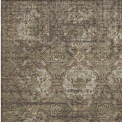 3' X 5' Chocolate And Brown Floral Washable Indoor Outdoor Area Rug HomeRoots