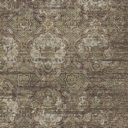 8' X 10' Chocolate And Brown Floral Washable Indoor Outdoor Area Rug HomeRoots