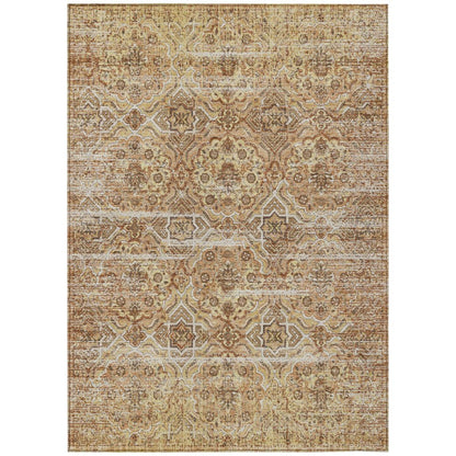 9' X 12' Copper And Purple Floral Washable Indoor Outdoor Area Rug HomeRoots