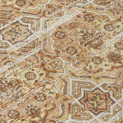 9' X 12' Copper And Purple Floral Washable Indoor Outdoor Area Rug HomeRoots