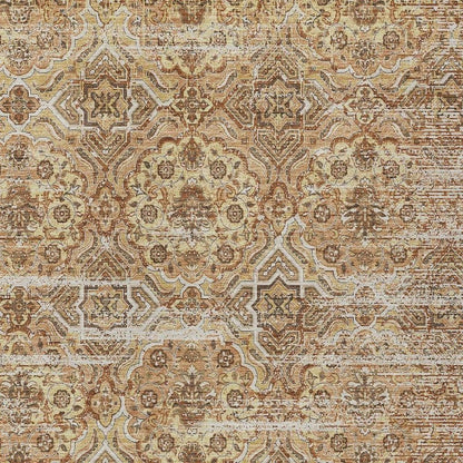 9' X 12' Copper And Purple Floral Washable Indoor Outdoor Area Rug HomeRoots