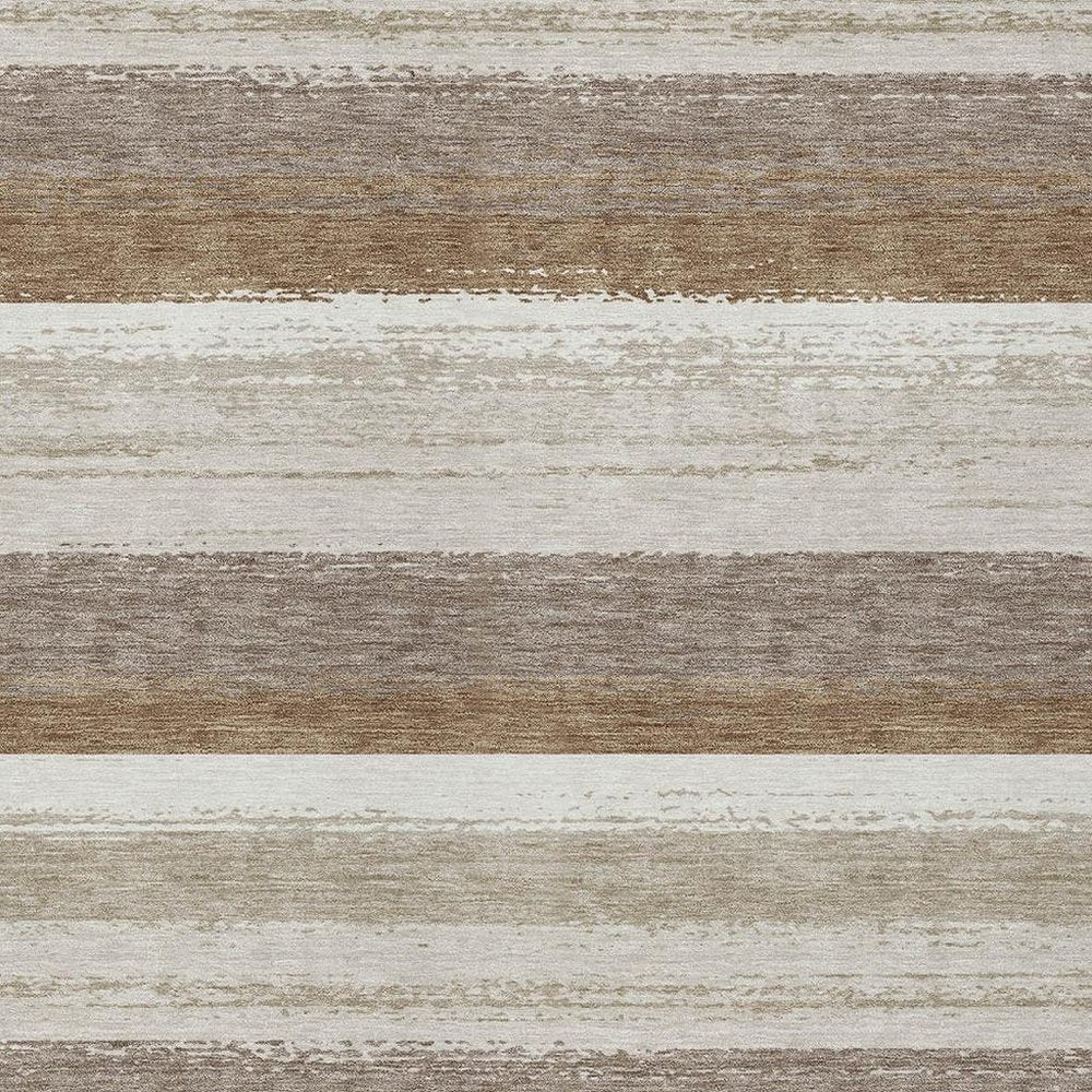 3' X 5' Beige And Graphite Striped Washable Indoor Outdoor Area Rug HomeRoots